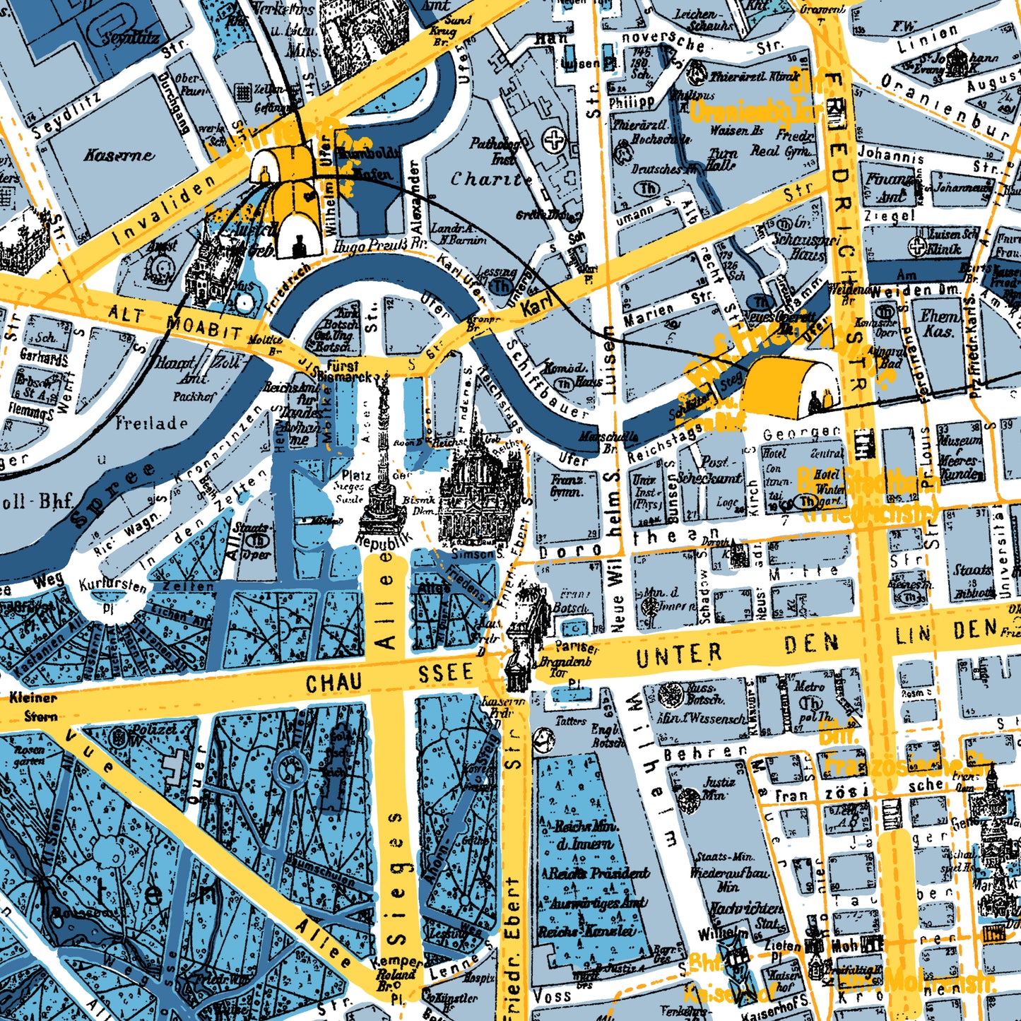 Tuch mit Berliner Stadtplan aus dem Jahr 1928