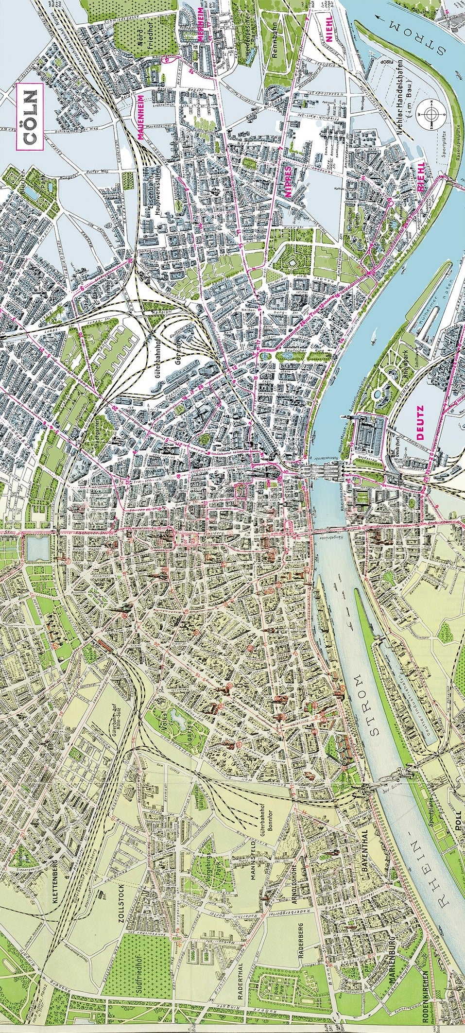 Schal mit Kölner Stadtplan von 1936