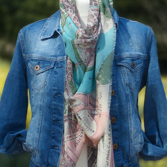 Tuch mit Kölner Stadtplan von 1936