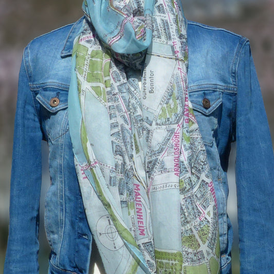 Schal mit Kölner Stadtplan von 1936