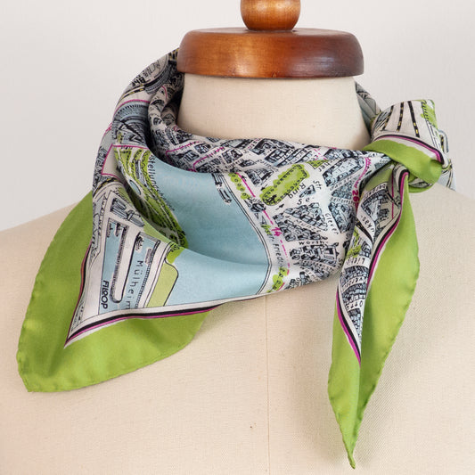 Kleines Seidencarée mit Stadtplan von Köln