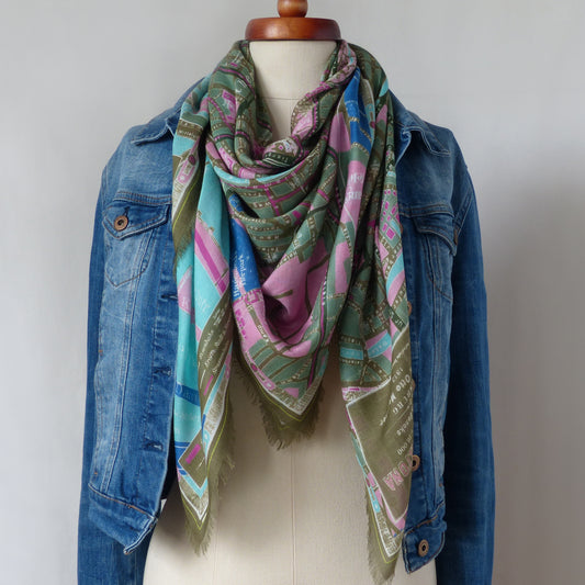 Tuch mit Hamburger Stadtplan von 1913