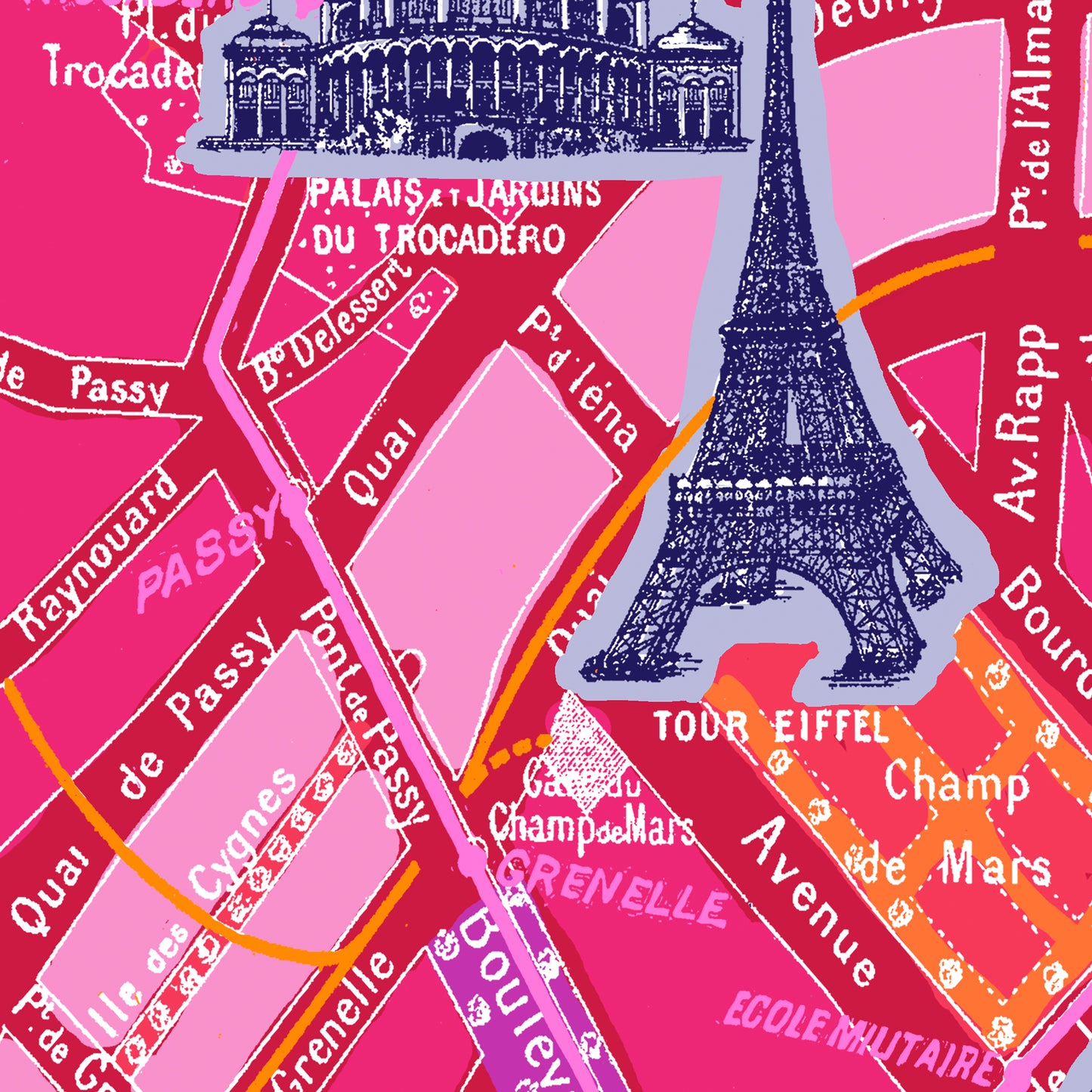 Tuch mit Stadtplan von Paris aus dem Jahr 1911