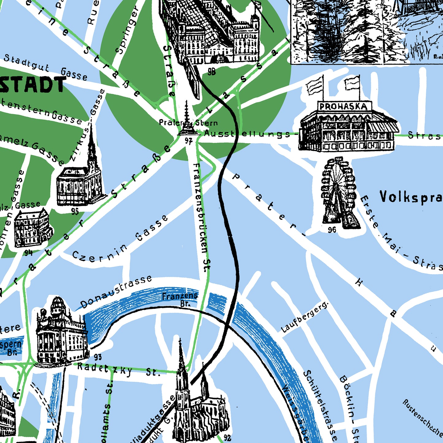 Tuch mit Wiener Stadtplan von 1928