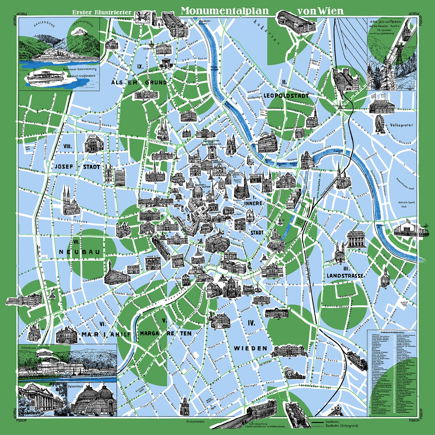 Tuch mit Wiener Stadtplan von 1928