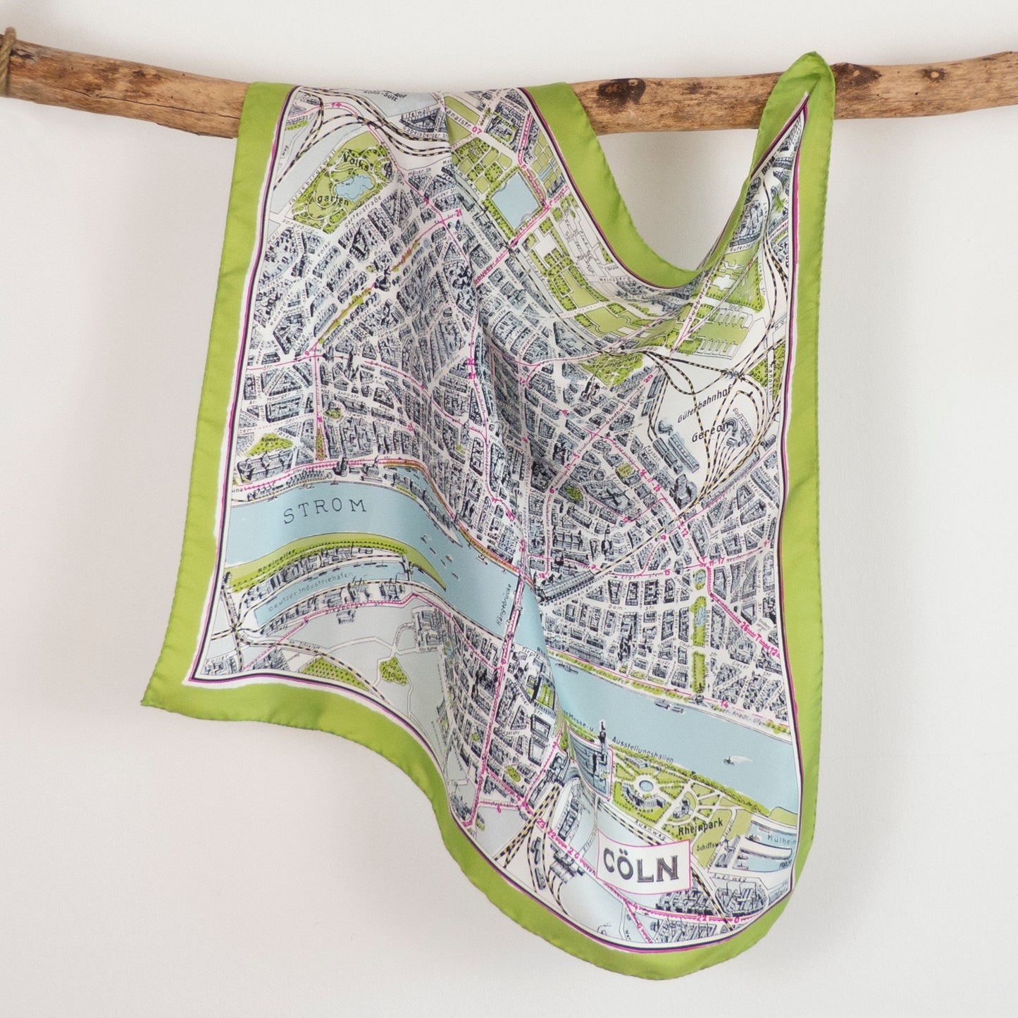 Kleines Seidencarée mit Stadtplan von Köln